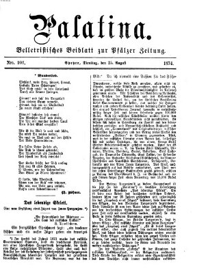 Palatina (Pfälzer Zeitung) Dienstag 25. August 1874