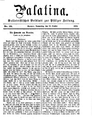 Palatina (Pfälzer Zeitung) Donnerstag 22. Oktober 1874