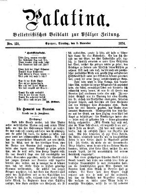 Palatina (Pfälzer Zeitung) Dienstag 3. November 1874