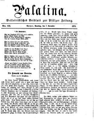 Palatina (Pfälzer Zeitung) Samstag 7. November 1874