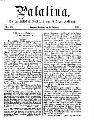Palatina (Pfälzer Zeitung) Samstag 21. November 1874