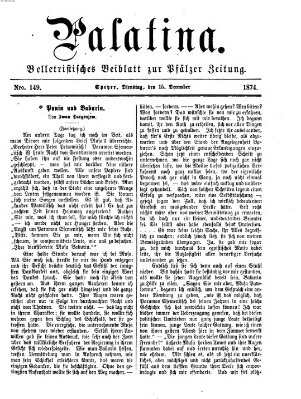 Palatina (Pfälzer Zeitung) Dienstag 15. Dezember 1874