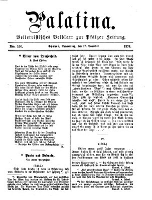 Palatina (Pfälzer Zeitung) Donnerstag 17. Dezember 1874