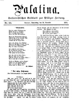 Palatina (Pfälzer Zeitung) Donnerstag 24. Dezember 1874