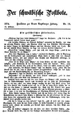 Der schwäbische Postbote (Neue Augsburger Zeitung) Freitag 13. Februar 1874