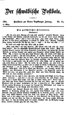 Der schwäbische Postbote (Neue Augsburger Zeitung) Donnerstag 12. März 1874