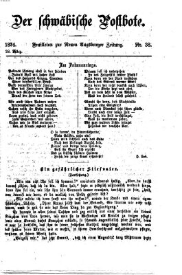 Der schwäbische Postbote (Neue Augsburger Zeitung) Samstag 28. März 1874