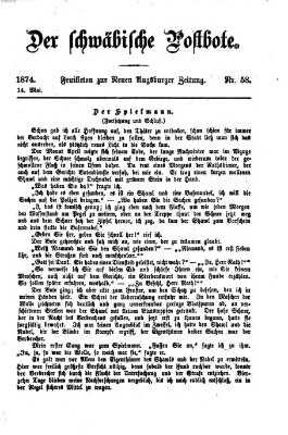 Der schwäbische Postbote (Neue Augsburger Zeitung) Donnerstag 14. Mai 1874