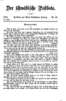 Der schwäbische Postbote (Neue Augsburger Zeitung) Mittwoch 10. Juni 1874