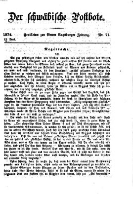 Der schwäbische Postbote (Neue Augsburger Zeitung) Samstag 13. Juni 1874