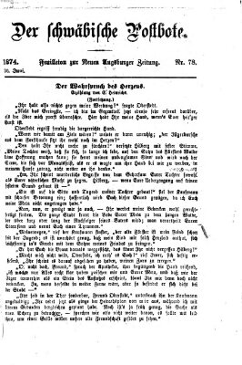 Der schwäbische Postbote (Neue Augsburger Zeitung) Dienstag 30. Juni 1874