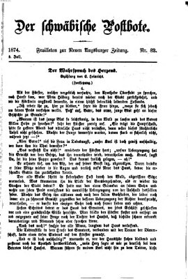 Der schwäbische Postbote (Neue Augsburger Zeitung) Donnerstag 9. Juli 1874