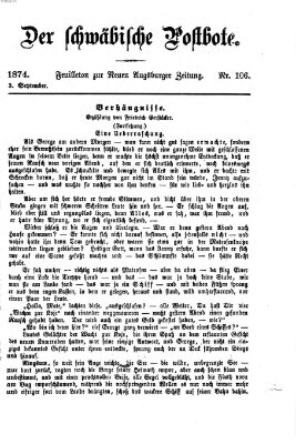 Der schwäbische Postbote (Neue Augsburger Zeitung) Donnerstag 3. September 1874