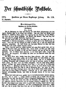 Der schwäbische Postbote (Neue Augsburger Zeitung) Donnerstag 17. September 1874