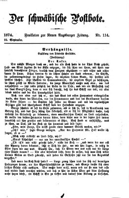 Der schwäbische Postbote (Neue Augsburger Zeitung) Dienstag 22. September 1874