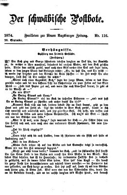 Der schwäbische Postbote (Neue Augsburger Zeitung) Samstag 26. September 1874