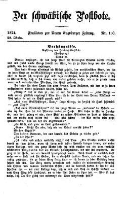 Der schwäbische Postbote (Neue Augsburger Zeitung) Donnerstag 29. Oktober 1874