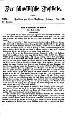 Der schwäbische Postbote (Neue Augsburger Zeitung) Donnerstag 26. November 1874