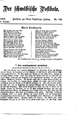 Der schwäbische Postbote (Neue Augsburger Zeitung) Mittwoch 9. Dezember 1874