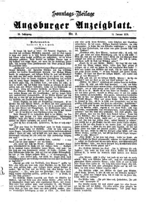 Augsburger Anzeigeblatt. Sonntags-Beilage zum Augsburger Anzeigblatt (Augsburger Anzeigeblatt) Sonntag 11. Januar 1874