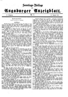 Augsburger Anzeigeblatt. Sonntags-Beilage zum Augsburger Anzeigblatt (Augsburger Anzeigeblatt) Sonntag 18. Januar 1874