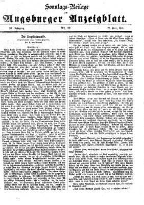 Augsburger Anzeigeblatt. Sonntags-Beilage zum Augsburger Anzeigblatt (Augsburger Anzeigeblatt) Sonntag 22. März 1874