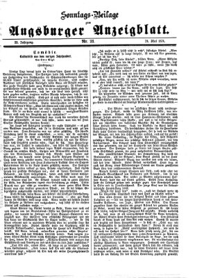 Augsburger Anzeigeblatt. Sonntags-Beilage zum Augsburger Anzeigblatt (Augsburger Anzeigeblatt) Sonntag 24. Mai 1874