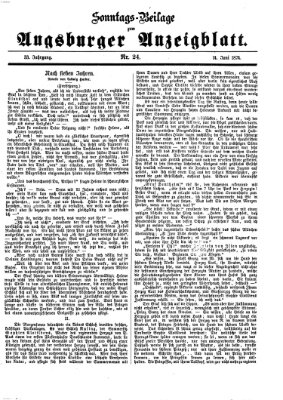 Augsburger Anzeigeblatt. Sonntags-Beilage zum Augsburger Anzeigblatt (Augsburger Anzeigeblatt) Sonntag 14. Juni 1874