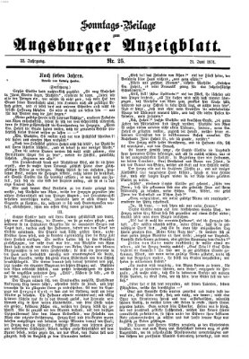 Augsburger Anzeigeblatt. Sonntags-Beilage zum Augsburger Anzeigblatt (Augsburger Anzeigeblatt) Sonntag 21. Juni 1874