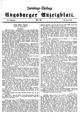 Augsburger Anzeigeblatt. Sonntags-Beilage zum Augsburger Anzeigblatt (Augsburger Anzeigeblatt) Sonntag 28. Juni 1874