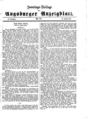 Augsburger Anzeigeblatt. Sonntags-Beilage zum Augsburger Anzeigblatt (Augsburger Anzeigeblatt) Sonntag 23. August 1874