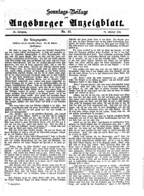 Augsburger Anzeigeblatt. Sonntags-Beilage zum Augsburger Anzeigblatt (Augsburger Anzeigeblatt) Sonntag 25. Oktober 1874