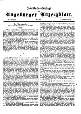 Augsburger Anzeigeblatt. Sonntags-Beilage zum Augsburger Anzeigblatt (Augsburger Anzeigeblatt) Sonntag 6. Dezember 1874