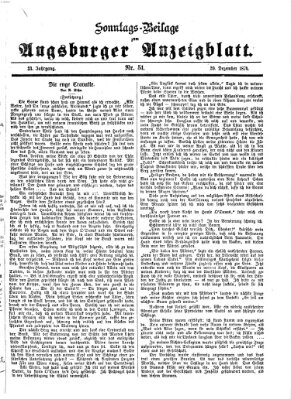 Augsburger Anzeigeblatt. Sonntags-Beilage zum Augsburger Anzeigblatt (Augsburger Anzeigeblatt) Sonntag 20. Dezember 1874