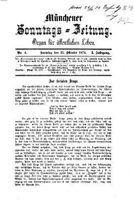 Münchener Sonntags-Zeitung Sonntag 25. Oktober 1874