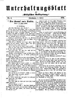 Unterhaltungsblatt zur Kaiserslauterer Zeitung (Pfälzische Volkszeitung) Sonntag 11. Januar 1874