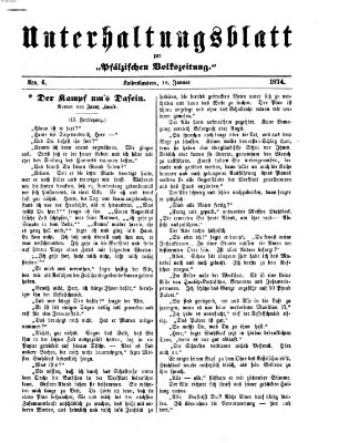 Unterhaltungsblatt zur Kaiserslauterer Zeitung (Pfälzische Volkszeitung) Sonntag 18. Januar 1874