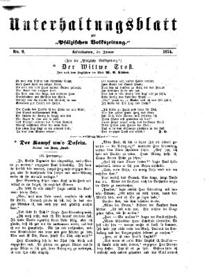 Unterhaltungsblatt zur Kaiserslauterer Zeitung (Pfälzische Volkszeitung) Mittwoch 28. Januar 1874