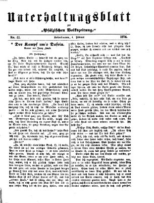 Unterhaltungsblatt zur Kaiserslauterer Zeitung (Pfälzische Volkszeitung) Mittwoch 4. Februar 1874