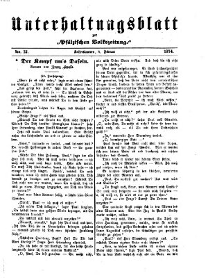 Unterhaltungsblatt zur Kaiserslauterer Zeitung (Pfälzische Volkszeitung) Sonntag 8. Februar 1874