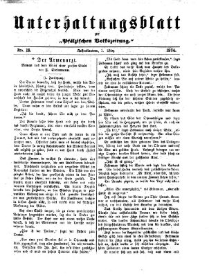 Unterhaltungsblatt zur Kaiserslauterer Zeitung (Pfälzische Volkszeitung) Sonntag 1. März 1874