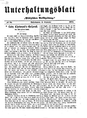 Unterhaltungsblatt zur Kaiserslauterer Zeitung (Pfälzische Volkszeitung) Mittwoch 16. September 1874