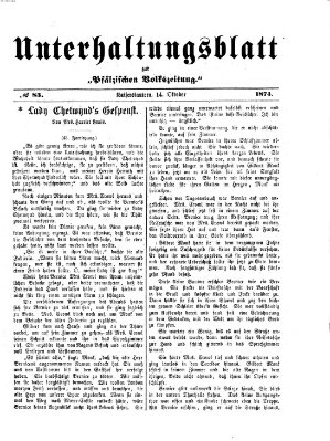 Unterhaltungsblatt zur Kaiserslauterer Zeitung (Pfälzische Volkszeitung) Mittwoch 14. Oktober 1874