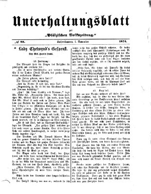 Unterhaltungsblatt zur Kaiserslauterer Zeitung (Pfälzische Volkszeitung) Sonntag 1. November 1874