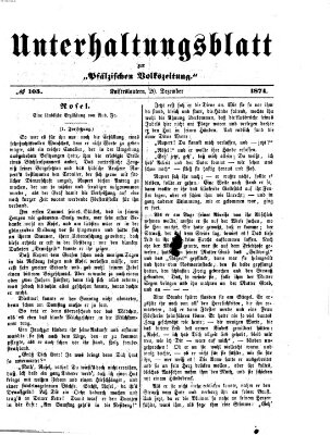 Unterhaltungsblatt zur Kaiserslauterer Zeitung (Pfälzische Volkszeitung) Sonntag 20. Dezember 1874