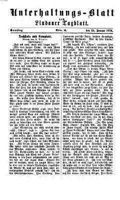 Lindauer Tagblatt für Stadt und Land. Unterhaltungs-Blatt zum Lindauer Tagblatt (Lindauer Tagblatt für Stadt und Land) Samstag 24. Januar 1874