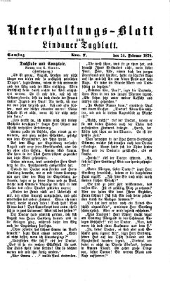 Lindauer Tagblatt für Stadt und Land. Unterhaltungs-Blatt zum Lindauer Tagblatt (Lindauer Tagblatt für Stadt und Land) Samstag 14. Februar 1874