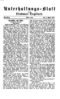 Lindauer Tagblatt für Stadt und Land. Unterhaltungs-Blatt zum Lindauer Tagblatt (Lindauer Tagblatt für Stadt und Land) Samstag 4. April 1874