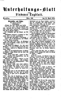 Lindauer Tagblatt für Stadt und Land. Unterhaltungs-Blatt zum Lindauer Tagblatt (Lindauer Tagblatt für Stadt und Land) Samstag 18. April 1874