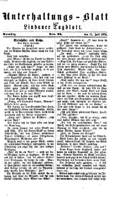 Lindauer Tagblatt für Stadt und Land. Unterhaltungs-Blatt zum Lindauer Tagblatt (Lindauer Tagblatt für Stadt und Land) Samstag 11. Juli 1874